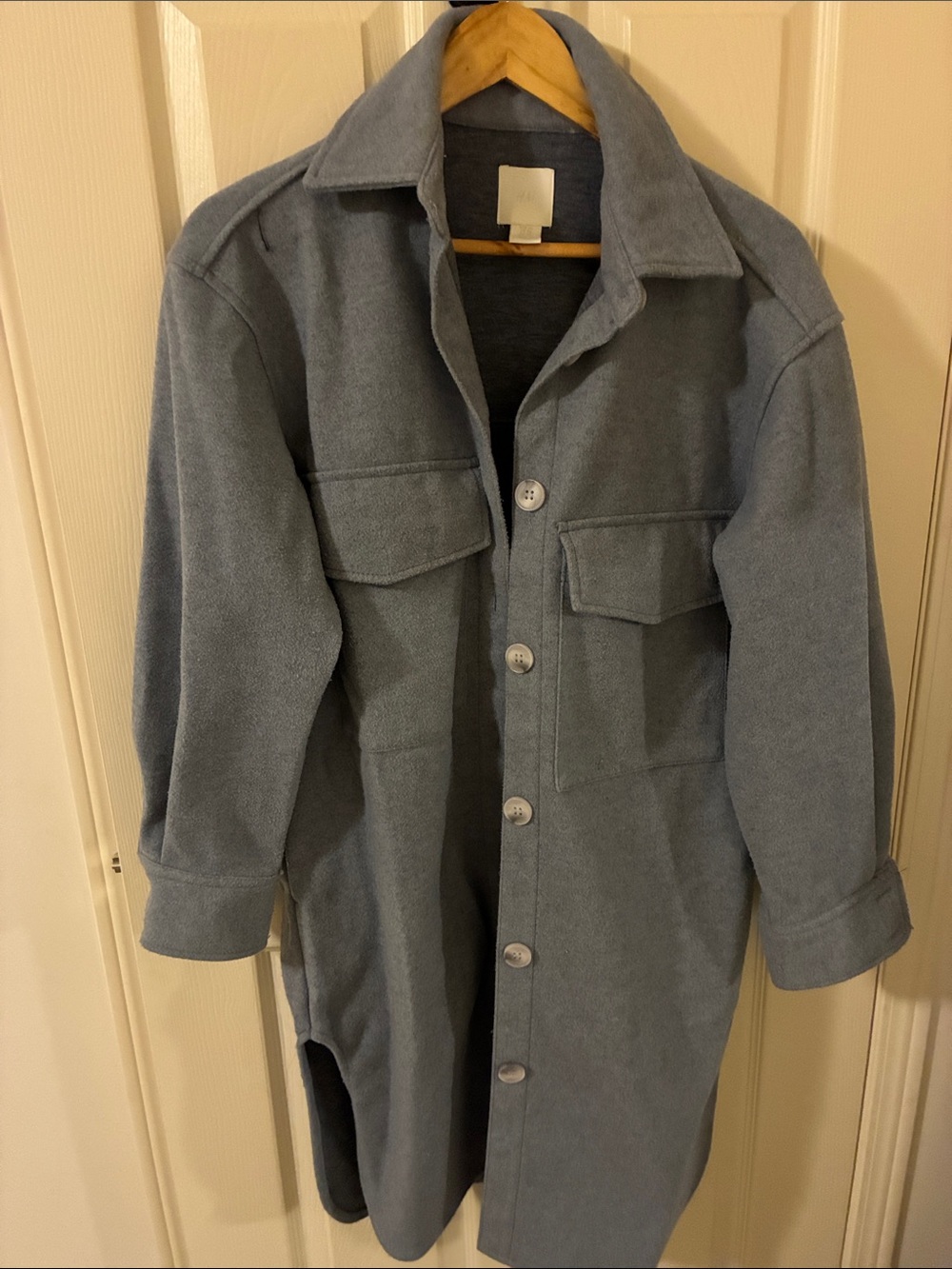 H&M Light Slate Blue Shirt Jacket Coat